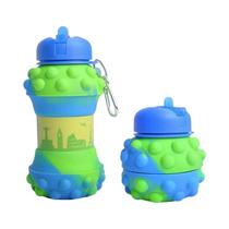 Garrafa De Água Dobrável À Prova De Vazamentos De 550ml, Copo De Silicone Sem BPA Com Canudo E Alça