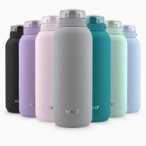 Garrafa de Água Ello Cooper 1,2L em Aço Inoxidável - Cor Cinza Palha