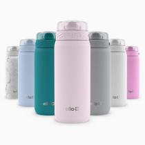 Garrafa de água Ello Cooper 530ml em aço inoxidável rosa caxemira