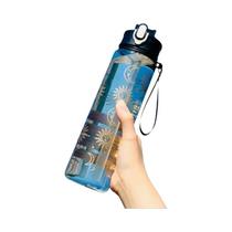 Garrafa De Água Esportiva Grande De 800ml À Prova De Vazamentos Com Escala De Tempo Para Viagem E