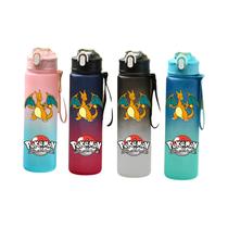 Garrafa De Água Esportiva Pokémon Pikachu Charizard 800ML À Prova De Vazamentos Com Canudo Portátil