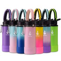 Garrafa de água Farsea isolada 500mL com alça Paracord e 2 tampas