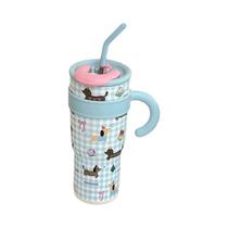 Garrafa De Água Fofa De Grande Capacidade 1200ml Com Canudo, Copo De Café 700ml, Garrafa Térmica De