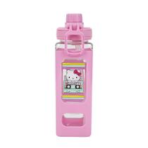 Garrafa de água Hello Kitty Cassette Tape 700ml de plástico rosa Garrafa de água Hello Kitty Cassette Tape 700ml de plástico rosa
