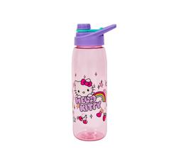 Garrafa de água Hello Kitty Rainbow Treat And Stars com tampa, plástico