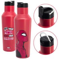 Garrafa De Água Homem Aranha 600ml Squeeze Térmica Com Canudo