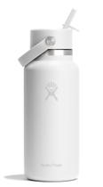 Garrafa de água Hydro Flask 946 ml com isolamento térmico e à prova de vazamentos, branca Garrafa de água Hydro Flask 946 ml com isolamento térmico e à prova de vazamentos, branca