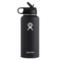 Garrafa de água Hydro Flask isolada a vácuo 946mL com tampa de palha