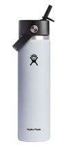 Garrafa de água Hydro Flask Wide Flex Straw Cap 700mL branca