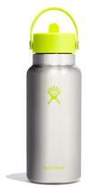 Garrafa de água Hydro Flask Wide Flex Straw Cap 946 ml de limão Garrafa de água Hydro Flask Wide Flex Straw Cap 946 ml de limão