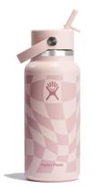 Garrafa de água Hydro Flask Wide Flex Straw Cap 946 ml quadriculada