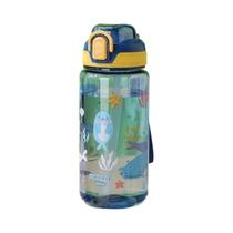 Garrafa de Água Infantil 600ml com Canudo - Design de Desenhos Animados - À Prova de Vazamento