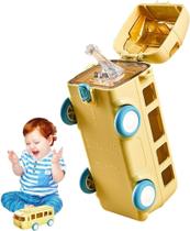 Garrafa De Agua Infantil Com Canudo,carro De Desenho Animado - BEBK amarela