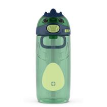 Garrafa de Água Infantil Ello Ellies Dino - 473ml com Canudo