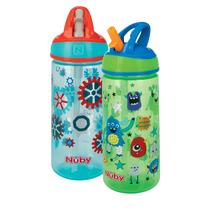 Garrafa de Água Infantil Nuby 2 Unidades 540ml com Estampa de Robô e Monstro Garrafa de Água Infantil Nuby 2 Unidades 540ml com Estampa de Robô e Monstro