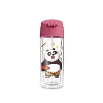 Garrafa De Água Infantil Pop Kung Fu Panda 270ml c/ Canudo -