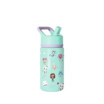 Garrafa de água infantil Simple Modern 414 ml com tampa e canudo para criança pequena