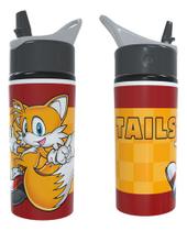 Garrafa De Agua Infantil Sonic Tails Squeeze Com Canudo
