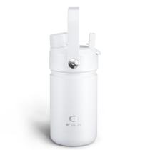 Garrafa de água isolada ENCOOL Kids 350mL com palha branca polar Garrafa de água isolada ENCOOL Kids 350mL com palha branca polar
