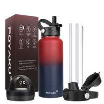 Garrafa de água isolada POYAKU 946 mL 1,2 L 1,9 L com 3 tampas