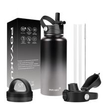 Garrafa de água isolada POYAKU 946 mL 1,2 L 1,9 L com 3 tampas