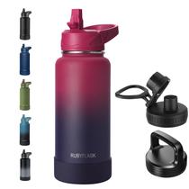 Garrafa de água isolada RUBYFLASK 946 ml com palheta 3 tampas Dark Rainbow Garrafa de água isolada RUBYFLASK 946 ml com palheta 3 tampas Dark Rainbow