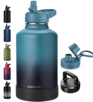 Garrafa de água isolada RUBYFLASK de meio galão 1,9 L com canudo Garrafa de água isolada RUBYFLASK de meio galão 1,9 L com canudo