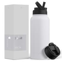 Garrafa de água JoyJolt com isolamento triplo de 950 ml com tampa de palha e tampa giratória Garrafa de água JoyJolt com isolamento triplo de 950 ml com tampa de palha e tampa giratória