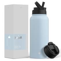 Garrafa de água JoyJolt Triple Isolada 950mL com tampa de palha Garrafa de água JoyJolt Triple Isolada 950mL com tampa de palha