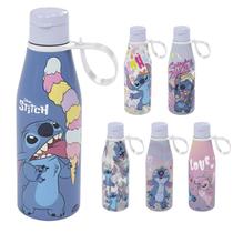 Garrafa de Água Lilo Stitch Tampa Abre Fácil e Alça 530ml