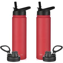 Garrafa de água mininoo isolada 710mL em aço inoxidável, pacote com 2