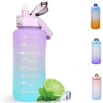 Garrafa de Água Motivacional Squeeze 2 Litros Tampa e Canudo