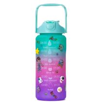 Garrafa de Agua Motivacional Squeeze Galao 2 Litros Academia Garrafinha Agua Escolar