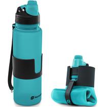 Garrafa de água Nomader dobrável 650 ml sem BPA Aqua Blue
