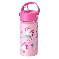 Garrafa de água OISIZ Kids isolada a vácuo 414mL com tampa de palha