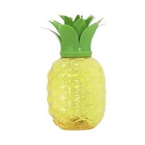 Garrafa De Água Plástica De Morango Para Meninas, Copo Transparente Portátil Com Canudo Para