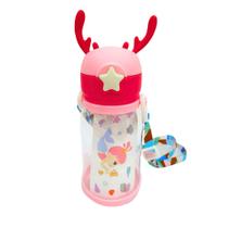 Garrafa De Água Portátil Alce Criança Infantil Com Desenho Colorido + Adesivos - Smart Cup