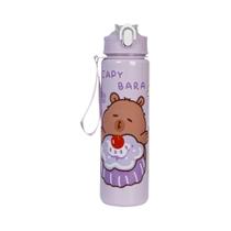 Garrafa De Água Portátil De 700ml Com Canudo E Alça, Com Desenho De Capivara Fofa, Para Viagens,