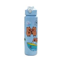 Garrafa De Água Portátil De Grande Capacidade Com Desenho De Capivara, Copo Esportivo Com Canudo,