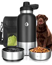 Garrafa de água portátil para cães Hemli 950ml com tigela e estojo