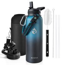 Garrafa de água RAYMYLO isolada 1.2L em aço inoxidável índigo/preto Garrafa de água RAYMYLO isolada 1.2L em aço inoxidável índigo/preto
