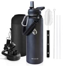 Garrafa de água RAYMYLO isolada 1.2L em aço inoxidável Magic Black Garrafa de água RAYMYLO isolada 1.2L em aço inoxidável Magic Black