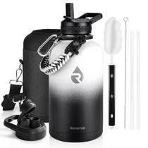 Garrafa de água RAYMYLO isolada 1.9L em aço inoxidável branca/preta Garrafa de água RAYMYLO isolada 1.9L em aço inoxidável branca/preta