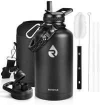 Garrafa de água RAYMYLO isolada 1.9L em aço inoxidável Magic Black Garrafa de água RAYMYLO isolada 1.9L em aço inoxidável Magic Black
