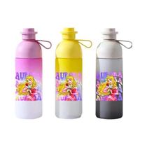 Garrafa De Água Reta De Silicone Com Cordão Egradiente De 600ml Da Princesa Elsa Frozen Para