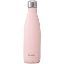Garrafa de água S'well de aço inoxidável 500 ml de topázio rosa isolada a vácuo Garrafa de água S'well de aço inoxidável 500 ml de topázio rosa isolada a vácuo