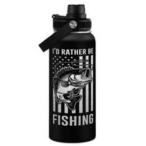 Garrafa de água SANDJEST Fishing 950ml de aço inoxidável isolada