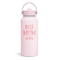Garrafa de água SANDJEST Mom Best Mom Ever 950 ml de aço inoxidável