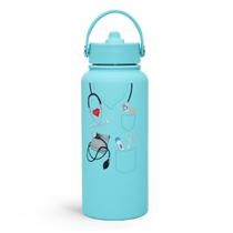 Garrafa de água SANDJEST Nutrition Facts 950ml em aço inoxidável