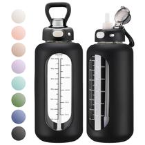 Garrafa de água SIEROZUR Borosilicate Glass 1,9L com palha Garrafa de água SIEROZUR Borosilicate Glass 1,9L com palha